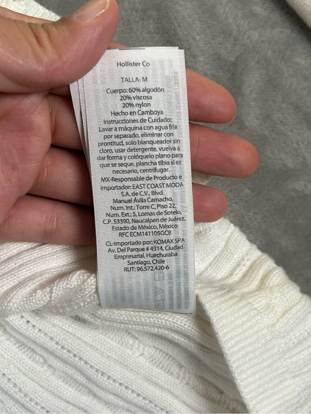 NWT Hollister White Square-Neck Cable Knit Button-Front baby doll top - Picture 8 of 13